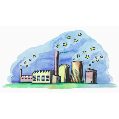 工厂污染插画