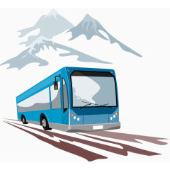 穿梭巴士和山脉