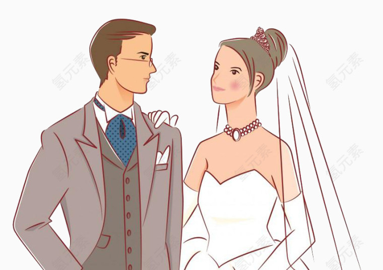 结婚照人物卡通图