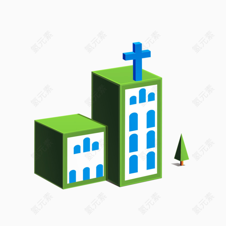 绿色教堂素材