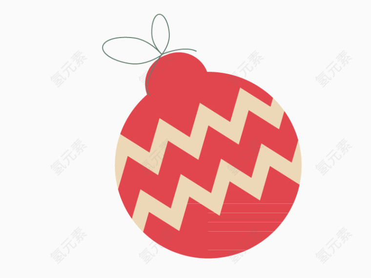 红色圆球圣诞卡通矢量素材
