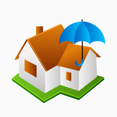 别墅模型与雨伞