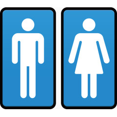 矢量创意设计蓝色男女洗手间图
