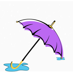 矢量紫色雨伞