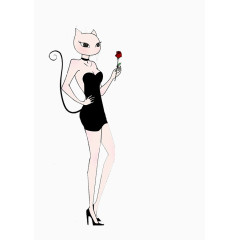 黑白猫女郎