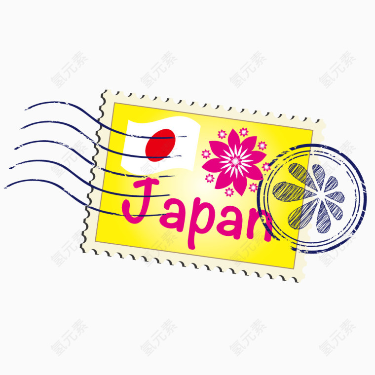 矢量日本邮票