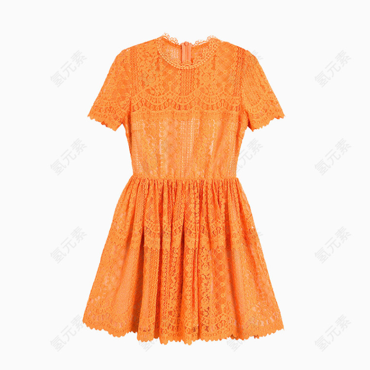 橘色连衣裙