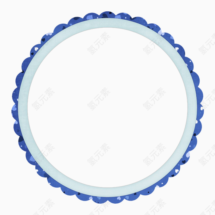 蓝色花边圆环