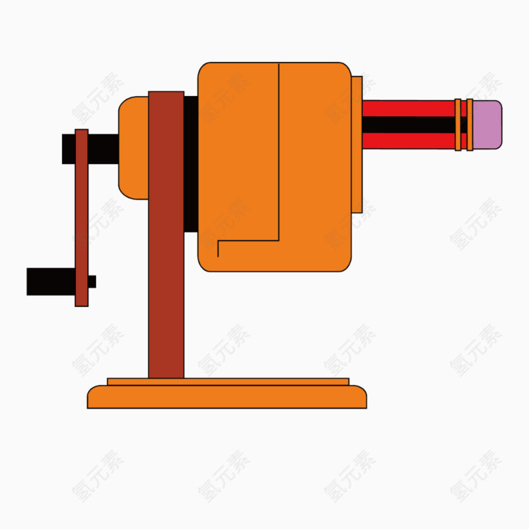 橙色削笔刀矢量