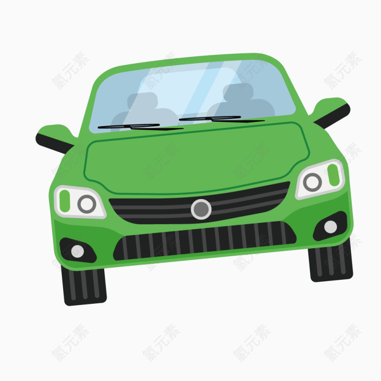 矢量绿色小汽车