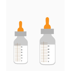 矢量灰色小奶瓶两只