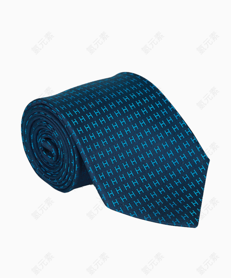 蓝色底h字图案男士领带