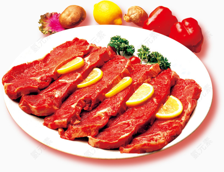 韩国烤肉韩式经典红色烤肉吃货餐饮菜肴装饰图案