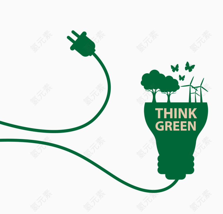 绿色环保节能省电图案