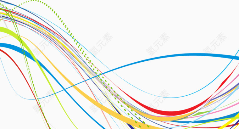 彩色曲线装饰素材