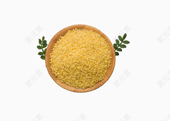 木碗盛的小米