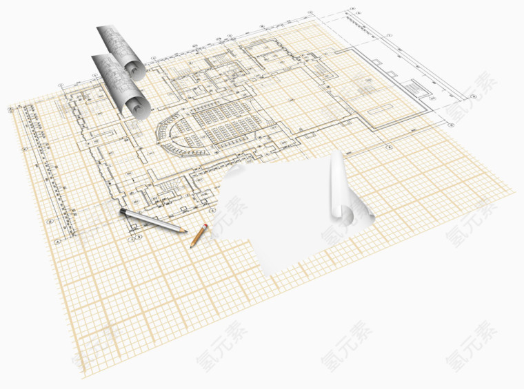 商务建筑施工图矢量