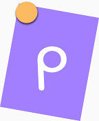 标签 圆形 正方形 英文P 紫色