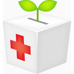 绿草红十字捐款箱