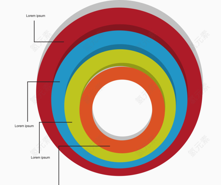 矢量ppt素材纯色数据比例圆环工作