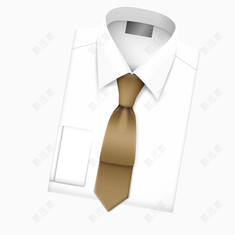 白色时尚商务衬衫领带