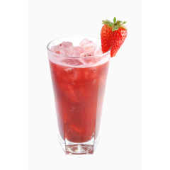 草莓和冰果汁一杯