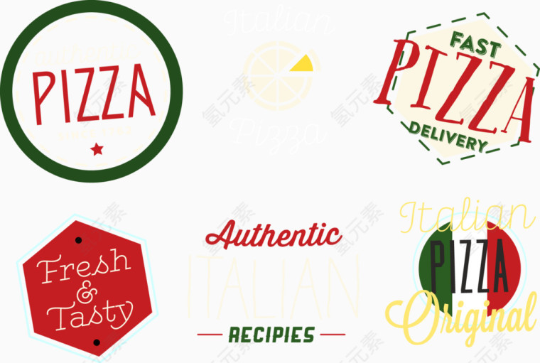 创意PIZZA披萨logo设计