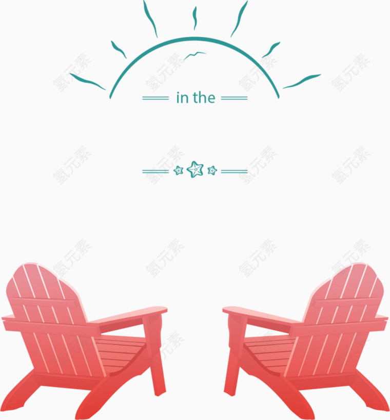 矢量两把红椅子