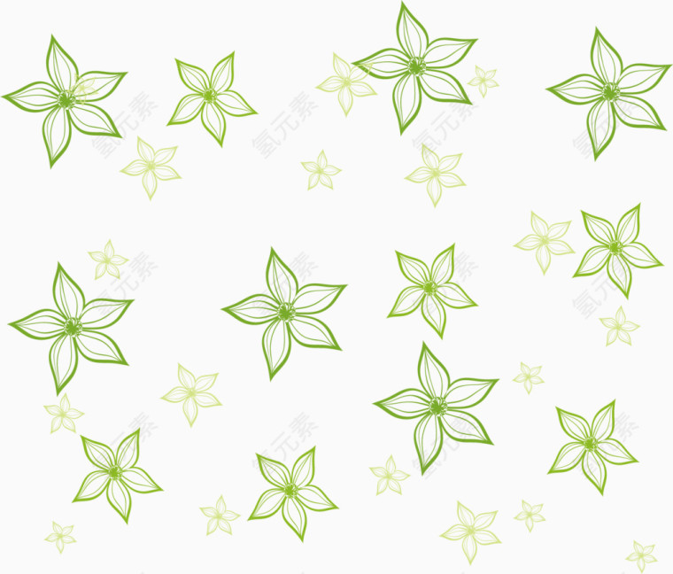 绿色小清新花卉矢量图片