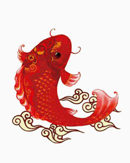 红色鲤鱼春节装饰元素