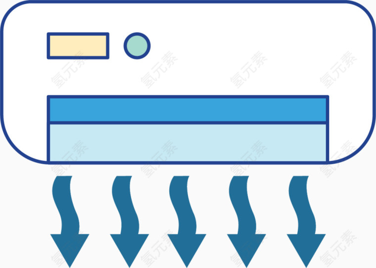 矢量蓝色简洁空调风