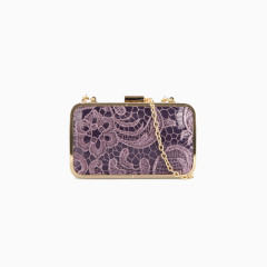 紫色精巧蕾丝盒包