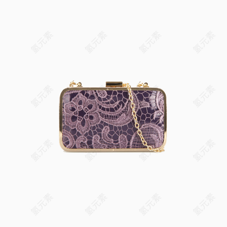 紫色精巧蕾丝盒包