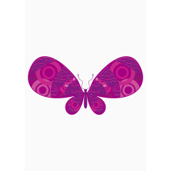 矢量紫色蝴蝶装饰纹样