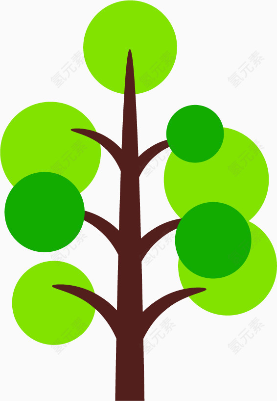 矢量绿树效果元素免抠素材