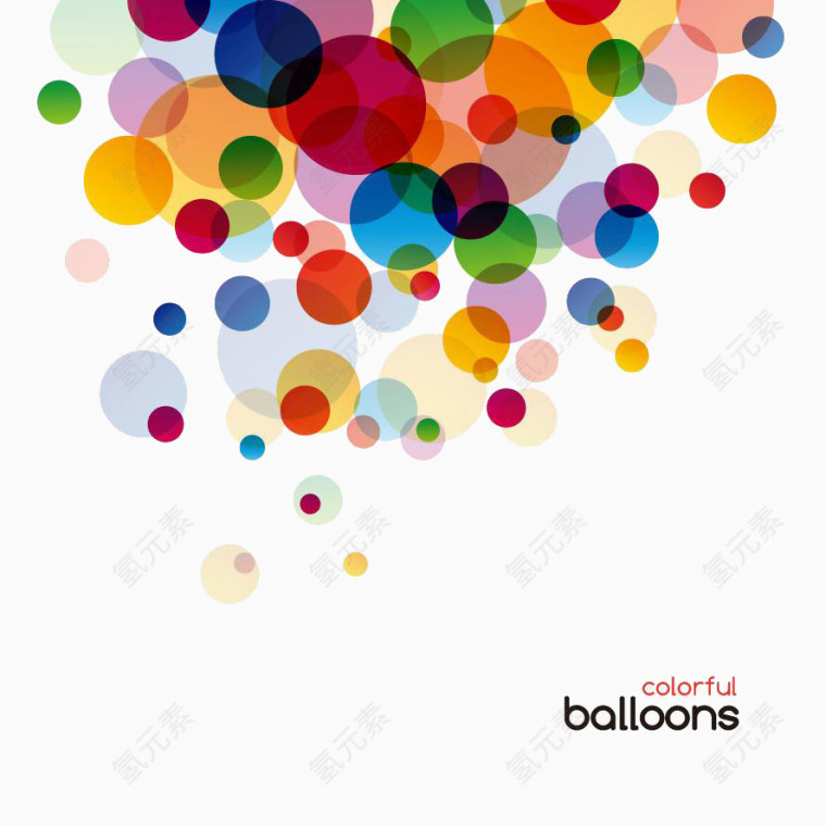 多种色彩交叠泡泡