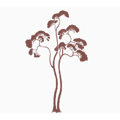 单色松树矢量传统纹样