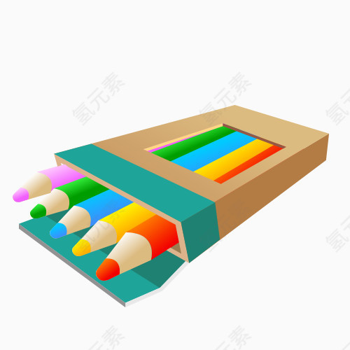 彩色铅笔矢量图素材图