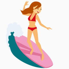站在滑板上冲浪的女孩