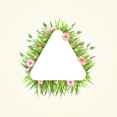 创意妇女节花卉三角标签素材