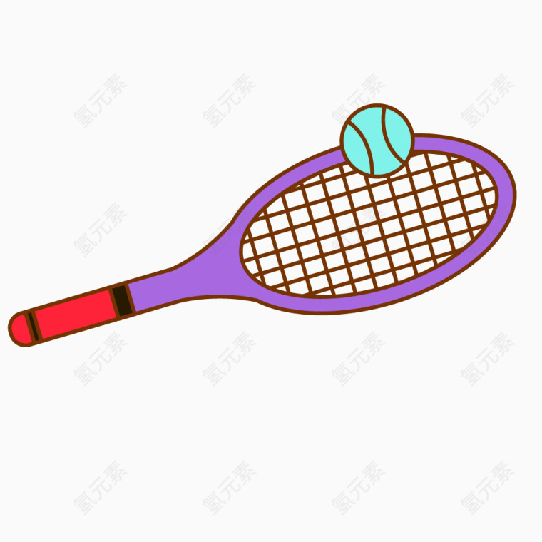 彩色卡通线条网球运动