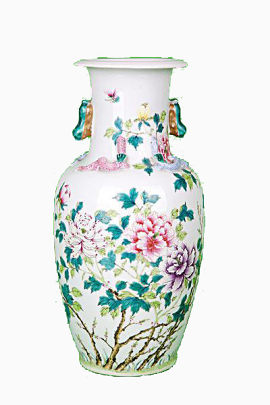 白底彩色花瓶
