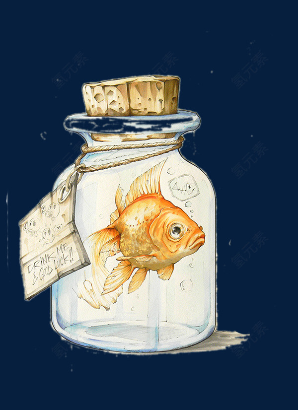 玻璃瓶中的金鱼