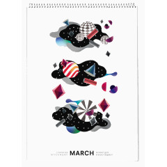 三月创意彩色日历设计
