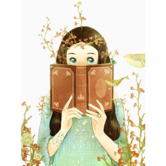 看书的小女孩
