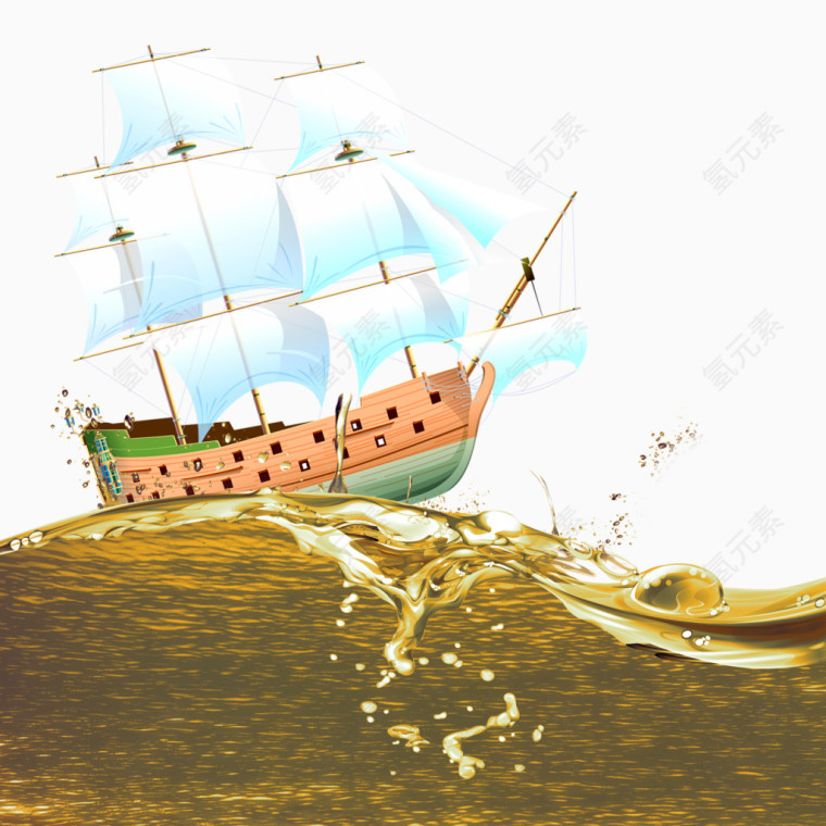 航行的帆船