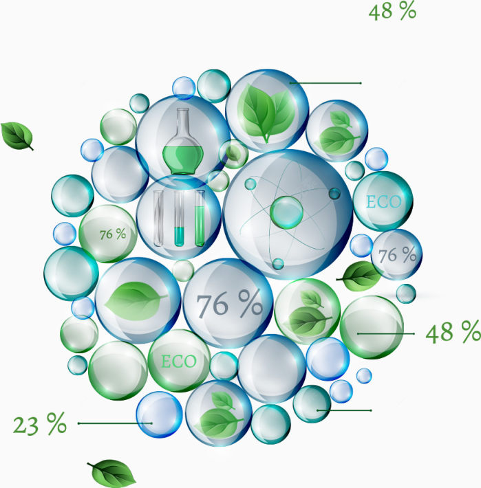 矢量绿叶泡泡图下载