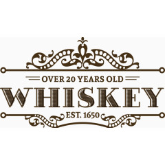 欧式复古威士忌logo矢量图