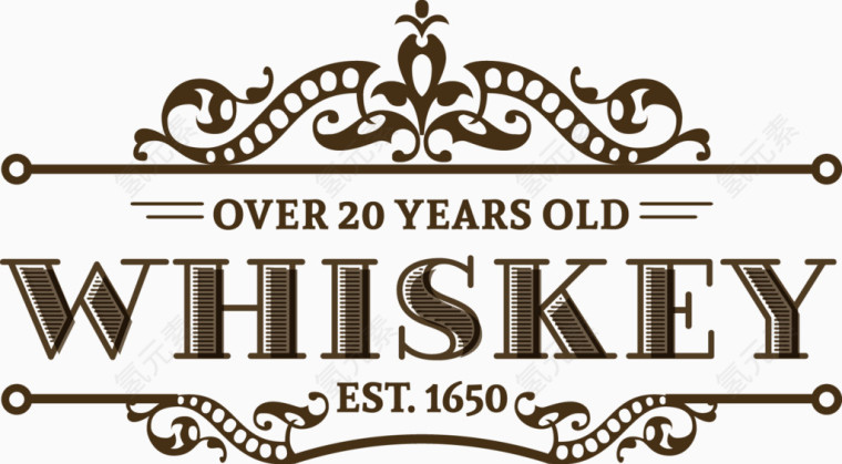 欧式复古威士忌logo矢量图