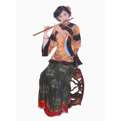 中国古代女子吹笛
